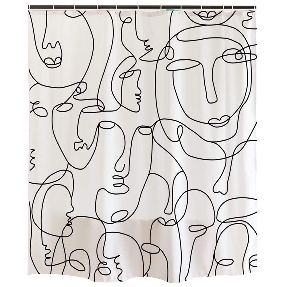 Nordic Wind Abstract Art Shower Curtain Waterproof Polyester Fabric Bath Curtain Morandi Color Block Curtains For Bathroom Decor