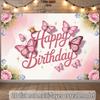 2D flat design featuring pink butterflies and roses suitable for birthdays weddings parties and coming-of-age celebrations