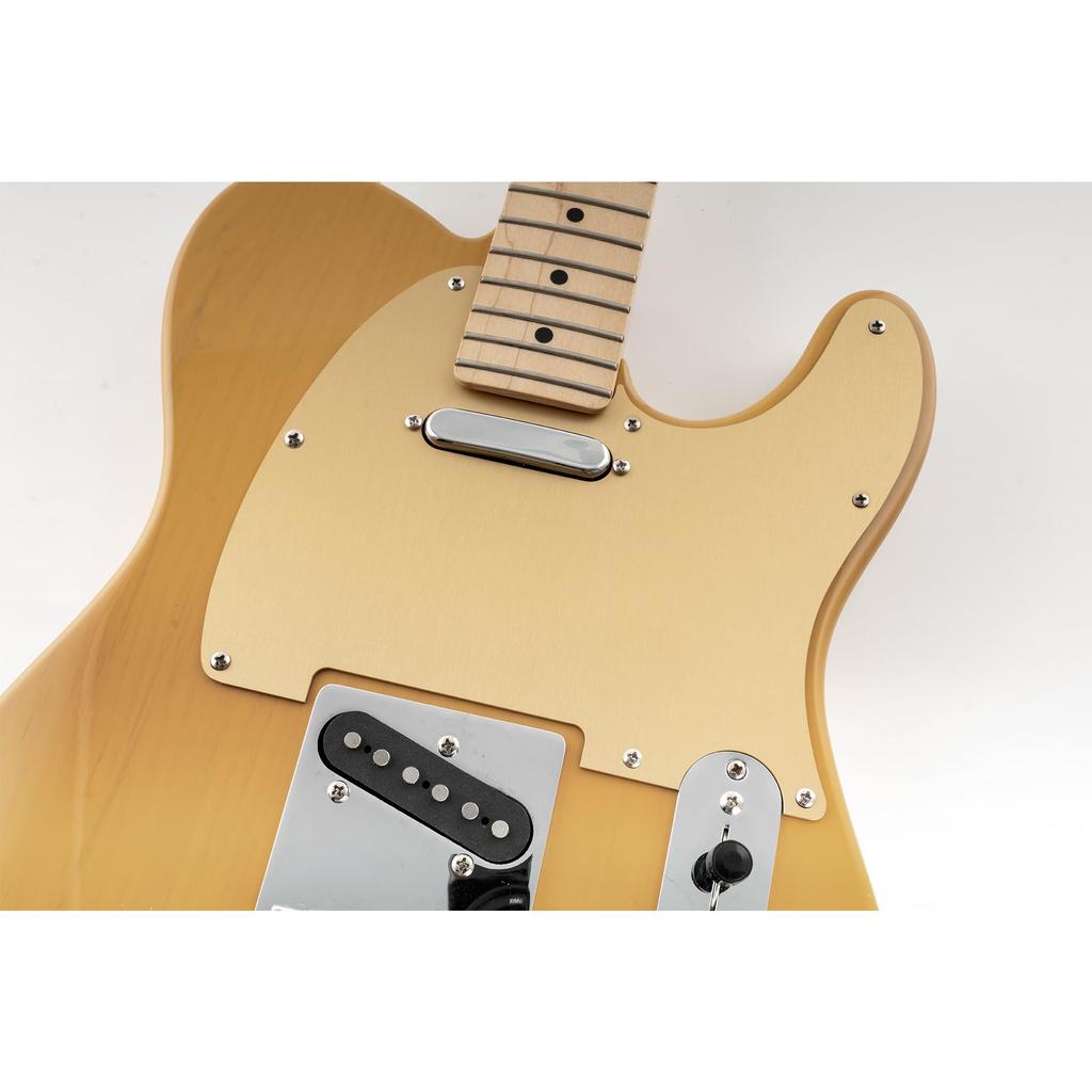 Musiclily Ultra 8-Hole Telecaster Pickguard, Anodized Aluminum, Gold, for Fender USA/Mexican Stranded Tele Electric Guitars