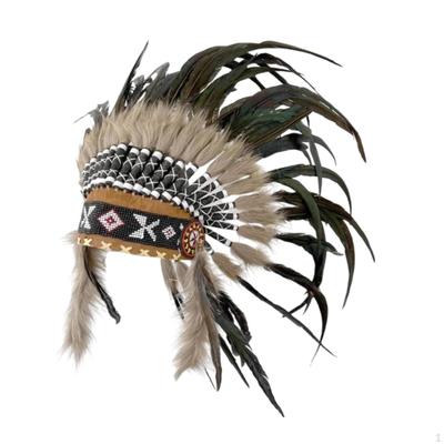 Indian Headdress Headband American Chief Hat for Holidays Carnivals Women