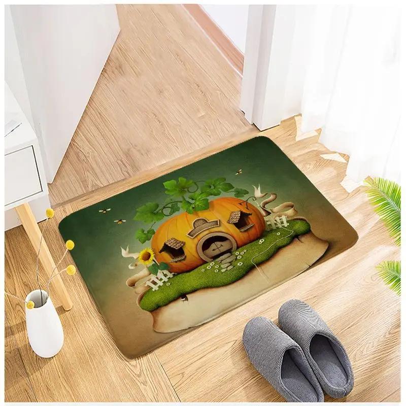 

VIMAKA Halloween Cartoon Diatomite Home Decorative Small Carpet Bathroom Entrance Non-slip Absorbent Carpet 40x60cm