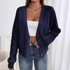 Love embroidered knitted sweater jacket, European, American autumn and winter single-breasted V-neck sweater cardigan for women