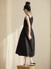 Weileenice Black Recital Size Long Dress with Perfect for and Other Perfect for Girls' Dress, Sleeveless, 140, Off-the-Shoulder Paneling, Weddings,