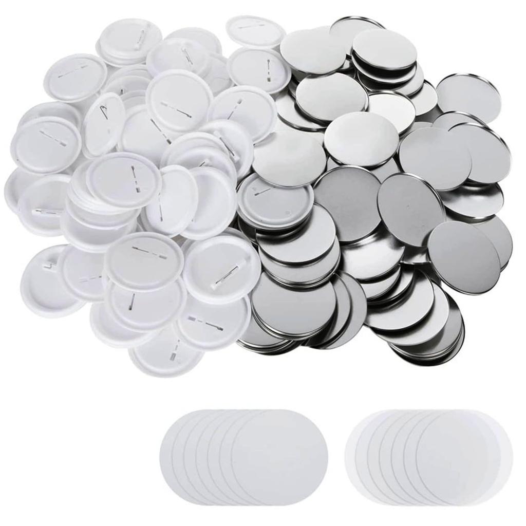 RYOHIN Can Badge Parts For Can Badge Safety Pin 100 Sets Lab. Set, Round, Machine, Material, Handmade, DIY, Included, (Diameter 75mm)