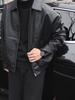 Men's European-Style Black Executive PU Leather Workwear Jacket with Lapel Zipper