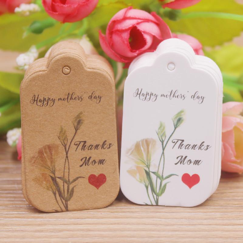 100 Pcs 3x5cm Kraft Paper Brown/white Gift Labels, with 20m Rope, for Wedding, Baby Shower, Christmas Labels, Party Decora