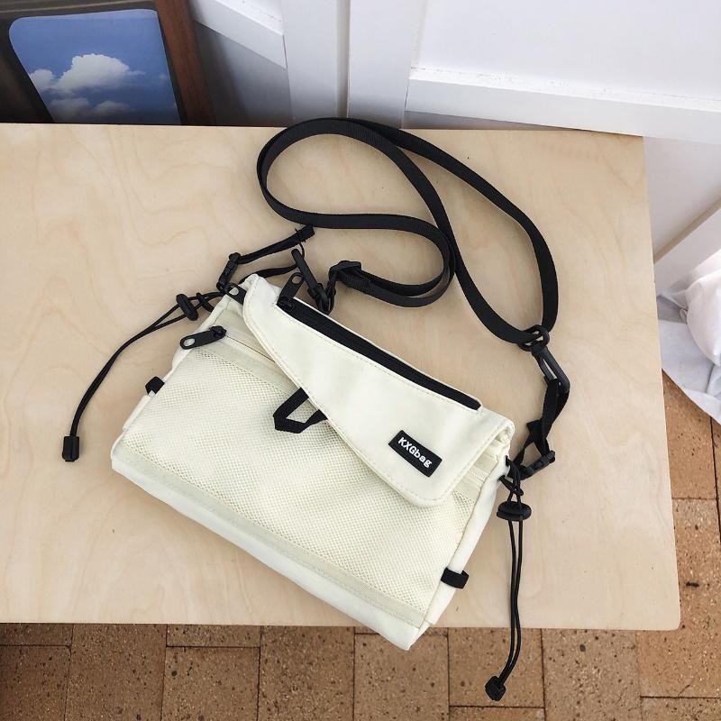 Unisex Urban Outdoor Crossbody Sling Bag Mesh Panel Casual Daypack For Daily Commute Short Trips Street Carry