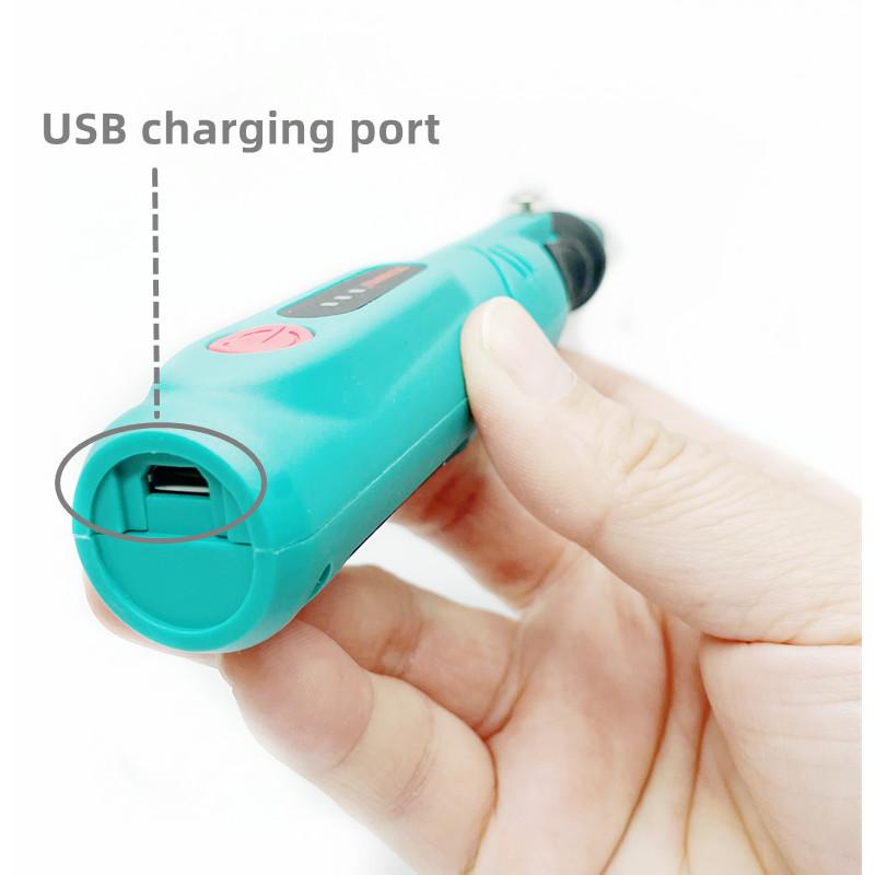 3-Speed Adjustable Cordless Grinder USB-Charging Mini Drill Handheld Electric Tool Polishing Machine