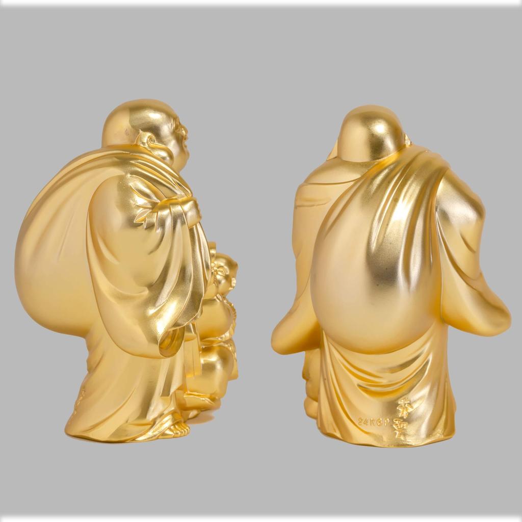 Mult noroc șapte zei norocoși geantă de pânză budistă Hideun Makita statuie originală ornament Takaoka cupru (Placat cu aur/aur de 24K) Sculptor