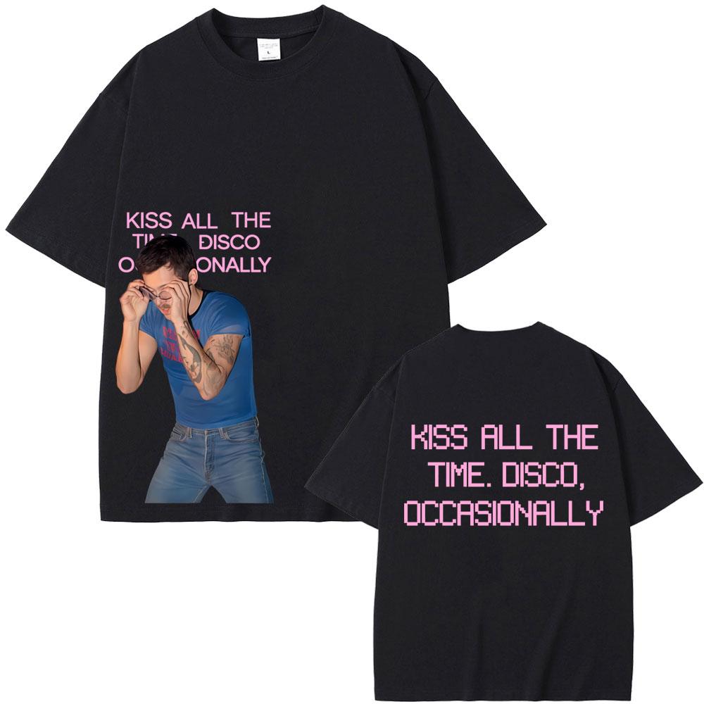 Kuss Die Ganze Zeit Disco Gelegentlich Album Gleicher Stil Druck T-Shirt Herren Mode Popmusik T-Shirt Männlich Baumwolle Übergroße T-Shirts