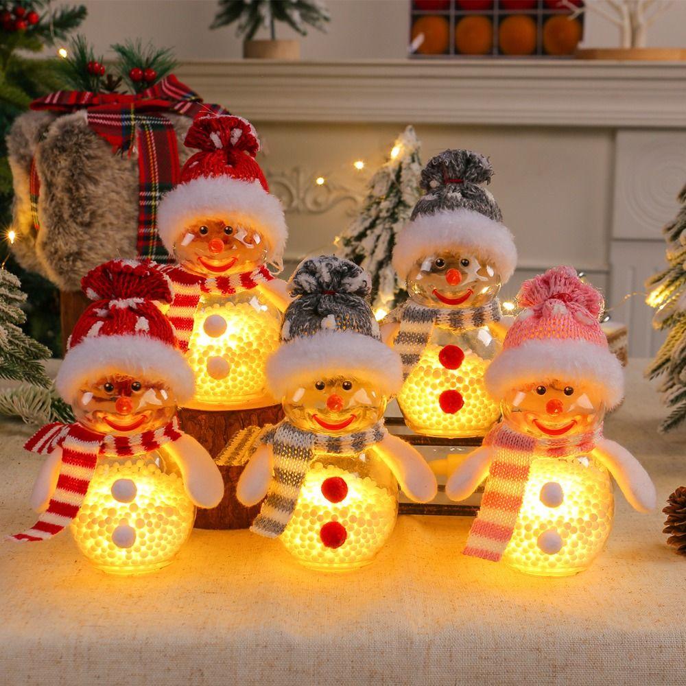 Plastic Christmas Luminous Snowman Decor Transparent Xmas Tree Decoration Holiday Party Decoration