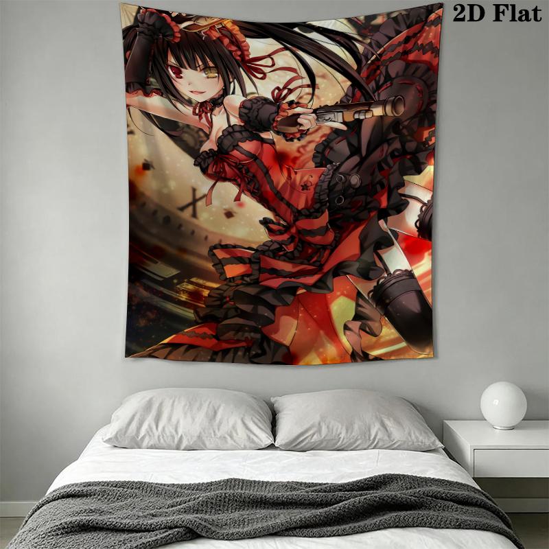 Kurumi Tokisaki Wall Tapestry Aesthetic Wall Hanging Printed Fabric Blanket Decorative Tapestries for Bedroom Living Room Home Decor