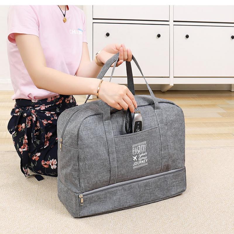 Women's Large Capacity Travel Bag Fitness Yoga Handbag Wet and Dry Wide Shoulder Strap Outdoor Tote Bag