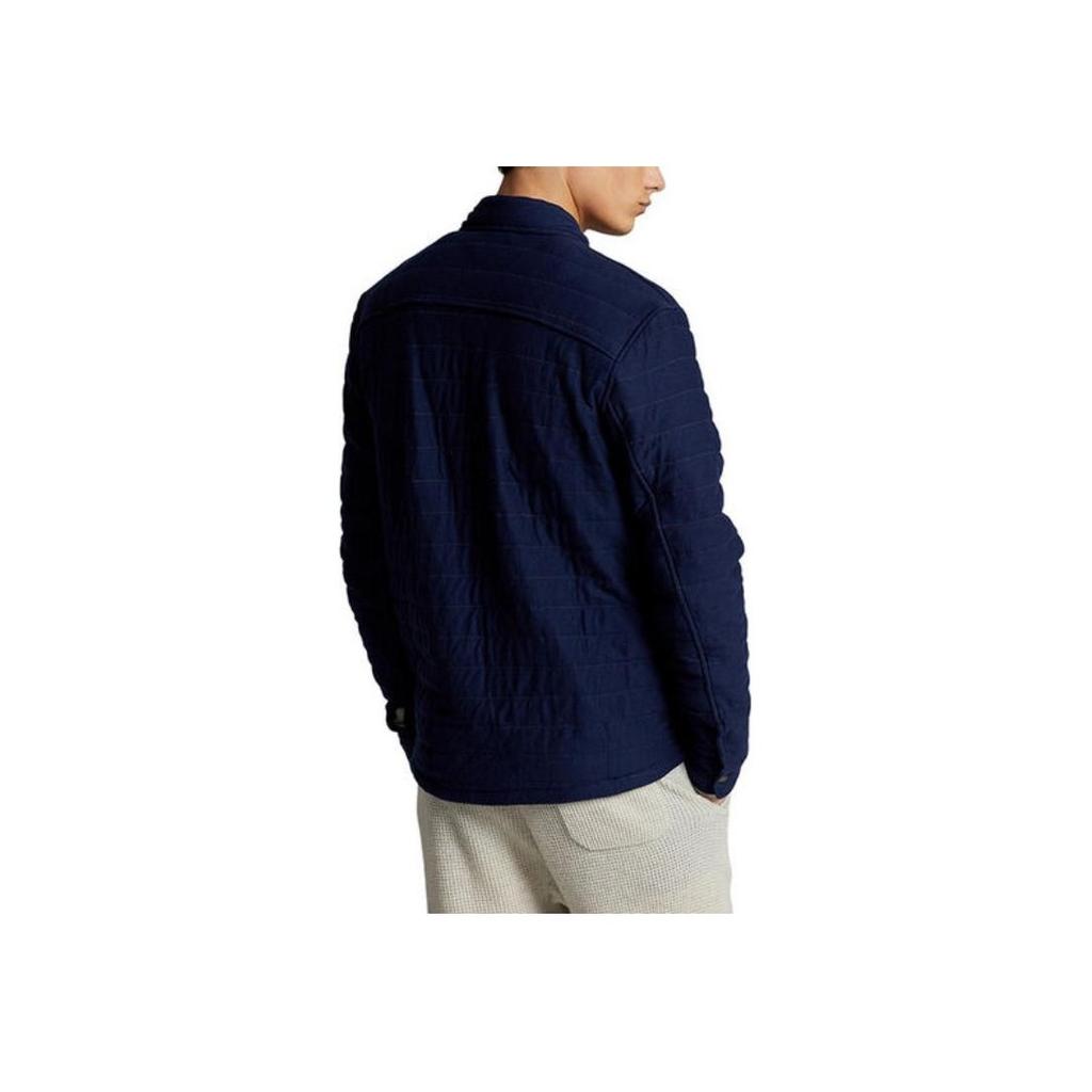 Polo Ralph Lauren FW23 Solid Color Single-Breasted Collar Long Sleeve Jacket Men Jacket Navy-Blue 710880324-001
