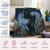 Dual Blue Tigers Flannel Blanket Warm Soft Halloween Christmas Couch Warm Cozy Decorative Decor Gift for All Season