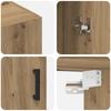 Wall Cabinet Set 2 Pcs Artisan Oak Finish 69.5 X 34 X 90 Cm Engineered Wood