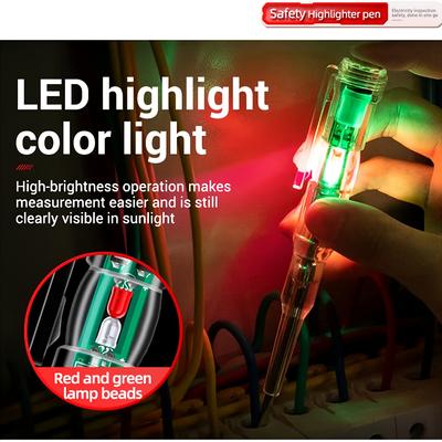 LED Flashlight Electric Tester Portable Water-Proof Non-Contact AC Voltage Tester Pen Buzzer Alarm for Live/Null Wire Judgment