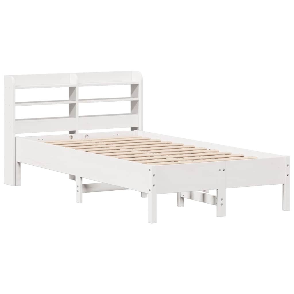 Solid Wood Bed without Mattress White 75 x 190 cm Pine Wood