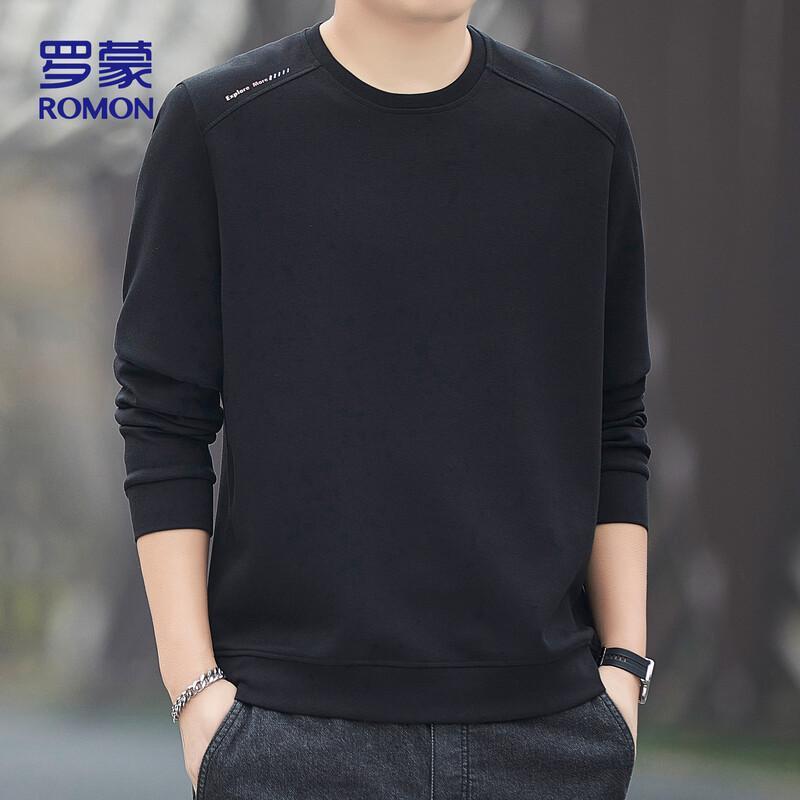 ROMON Men's Round Neck Long Sleeve Sweatshirt