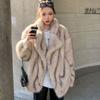 Autumn and winter thickened imitation fox fur fur integrated temperament medium and long environmentally friendly fur coat coat femininity elegant