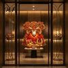 Reusable PVC Glass Films 2027 New Year Window Cling, Red And Gold Zodiac Sheep Static Decals Removable Cling Decorations for Doors, Non-adhesive