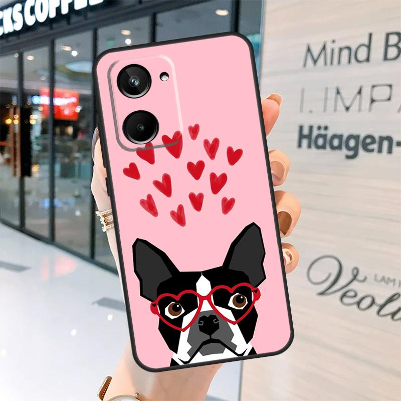 Boston Terrier Dog Case For Realme 15 13 12 10 11 14 Pro Plus GT6 GT7 C15 C35 C53 C55 C61 C63 C65 C67 C71 C75