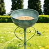 Bird Feeder Made of Iron with Detachable Structure for Garden Bird Feeding Watering Rustic Green Finish 19x14x101cm