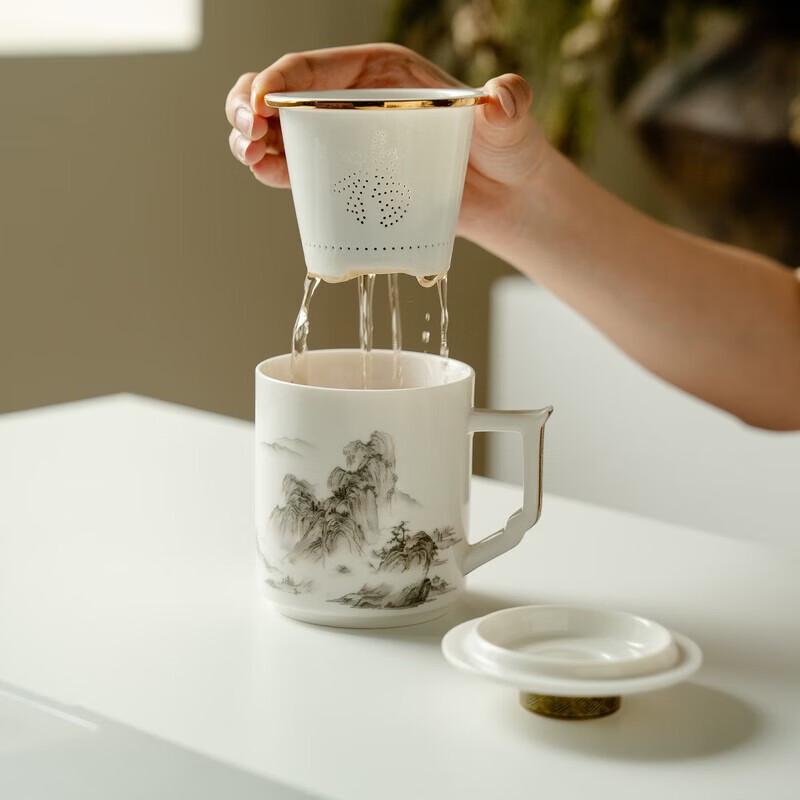 Xiangyu Mountains & Rivers Ceramic Filter Tea Cup Gift Set