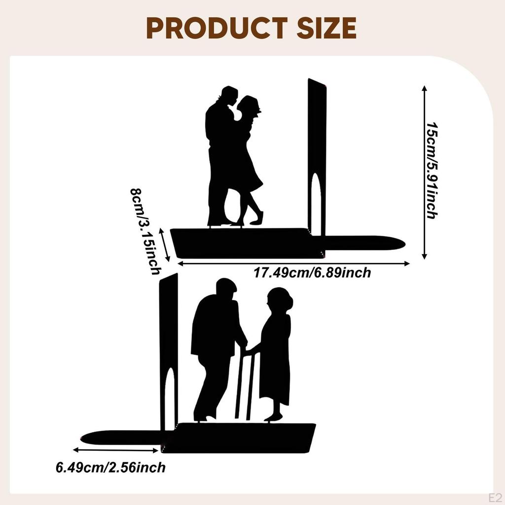 Couple Silhouette Metal Bookend Book Stoppers Hollowed Out Multipurpose Support Books Holder Stand