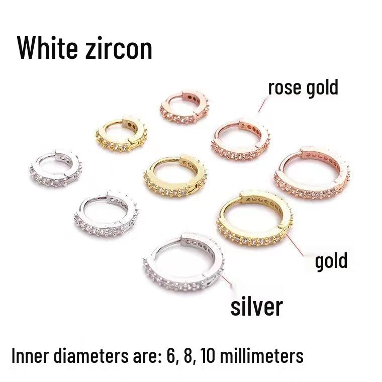Zircon Korean-Style Diamond Ear Cuffs & Hoop Studs