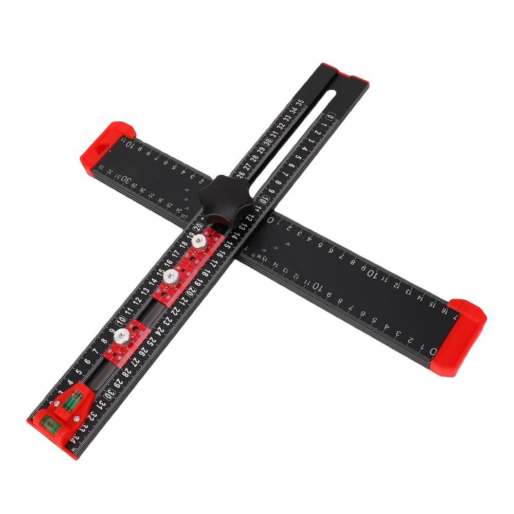 35cm Length Drilling Position Ruler 4 in 1 Multi Angle Measuring Tool  Drawer Door Installation