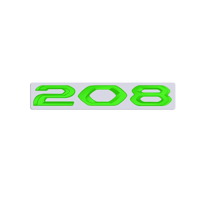 GLZU2 For Peugeot 208 GT Car 3D Metal Letters Logo Badge Decals Sticker Car Auto Rear Trunk Alphabet Emblem Styling Stickers