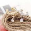 1 Pair of Ear Hoops Wrapped Rhinestone Crystal Clip Earrings Jewelry Wedding Party Woman Earrings