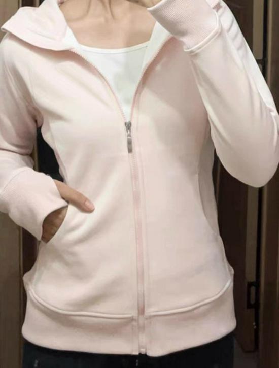 Women's Pink Slim-Fit Hooded Cardigan - Dopamine Korean Style Autumn Fashion 2025.