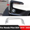 For Honda Pilot SUV     Chrome Car Front Fog Light Lamp Eyebrow Cover Trim Foglight Eyelid Strip Accessories