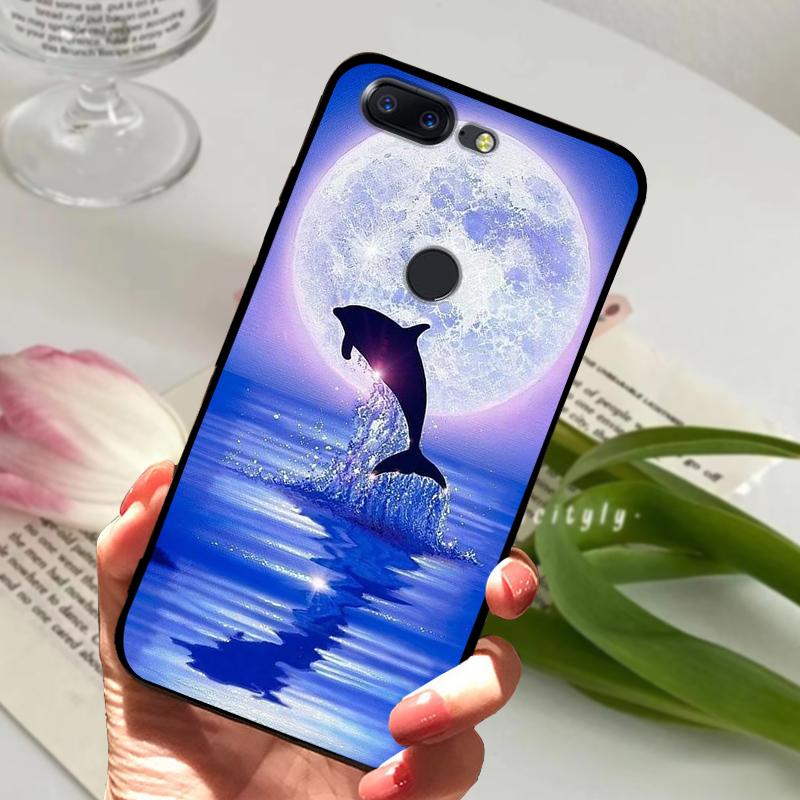 For OnePlus 5T Case 5 T Soft Silicone Cool Animal TPU Black Covers For One Plus 5T A5010 Bumper Color Printing Protective Shell
