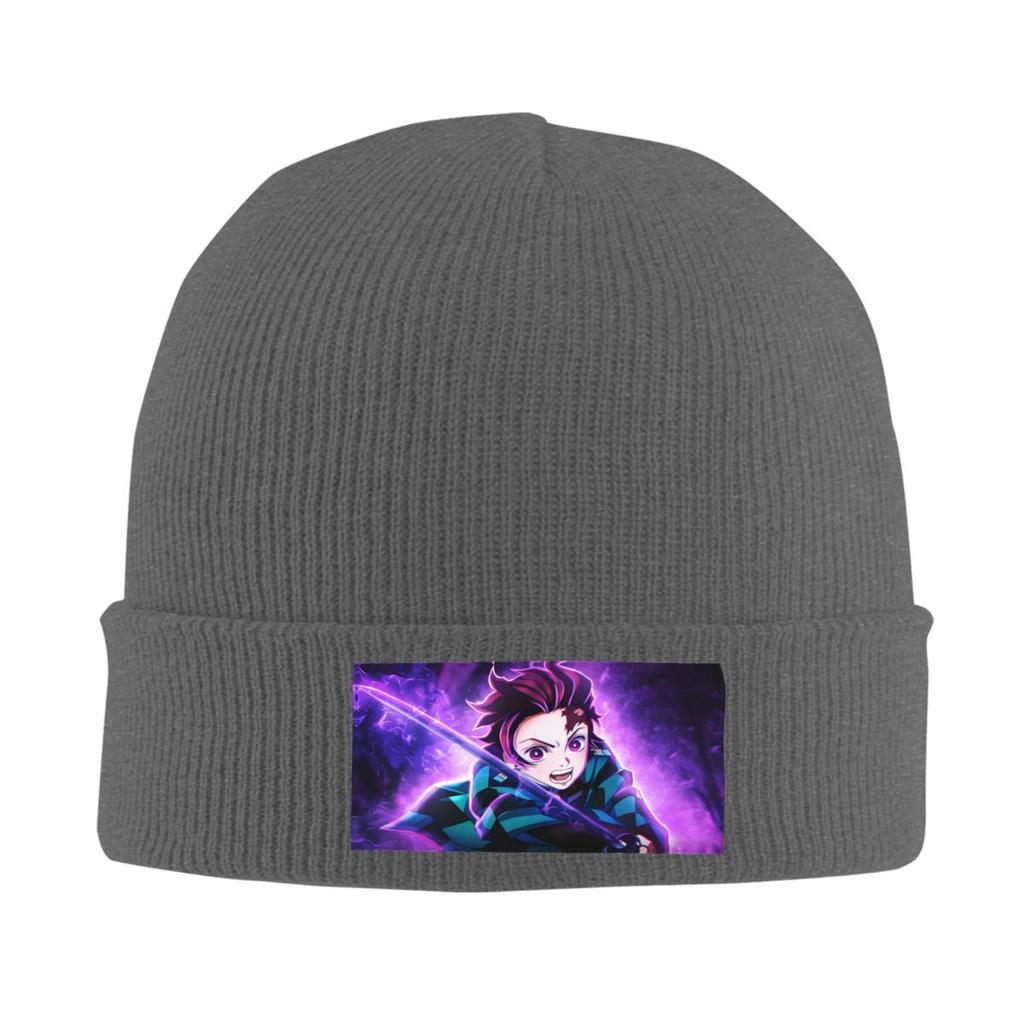 Demon Slayer Kimetsu No Yaiba Skullies Beanies Caps Unisex Streetwear Winter Warm Knitting Hat Adult Nezuko Anime Bonnet Hats