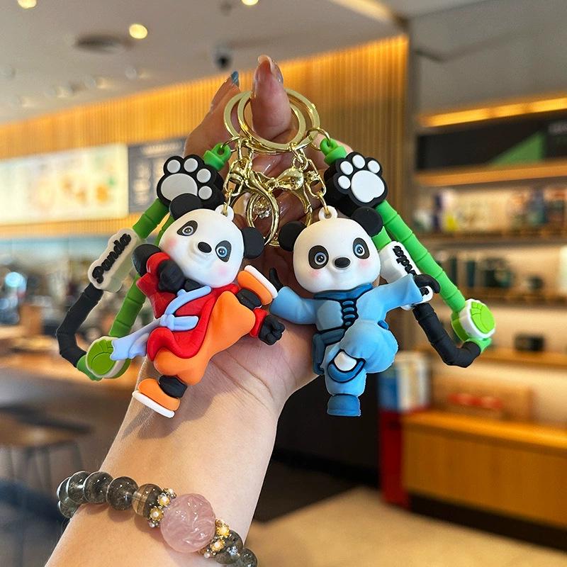 Kung Fu Panda Soft Rubber Keychain - Cute Schoolbag Ornament for Men & Women