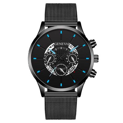 European and American Fashion Calendar Men's Watch Men's Watch Quartz Watch Milan with Mesh Belt