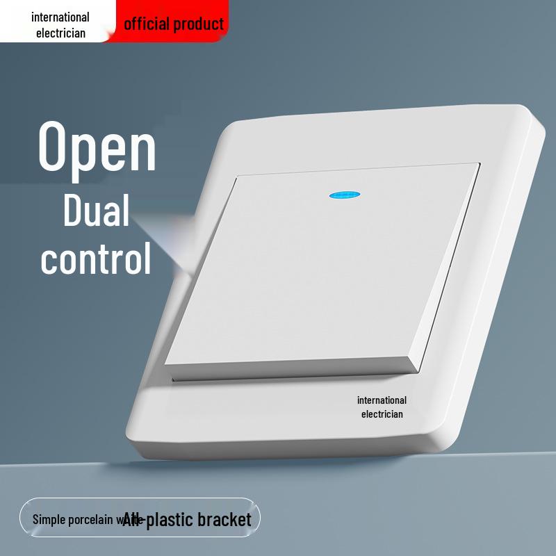 Gold 86 Typ Elektrische Nachttischlampe Wandschalterpanel mit Einzel-/Doppelsteuerung und Fünflochsteckdose