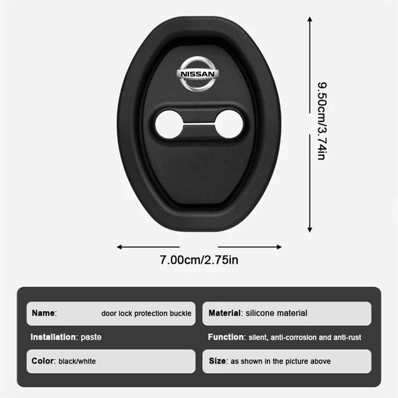 2/4 Pezzi Copri Serratura Porta in Silicone per Auto Accessori Emblema Auto per Nissan Qashqai Nismo X-Trail T32 T31 J10 J11 Juke Altima Note