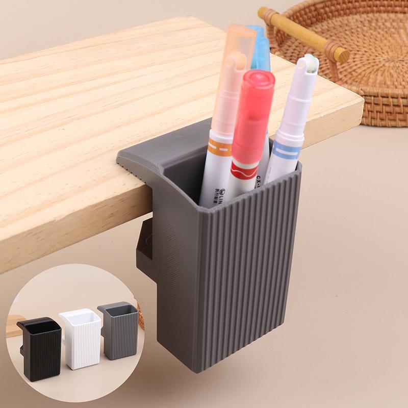 Clip On Desk Edge Pen Holder Organizer - Wide Clamping No Screws Office Home Storage for Workplace Teaching Supplies