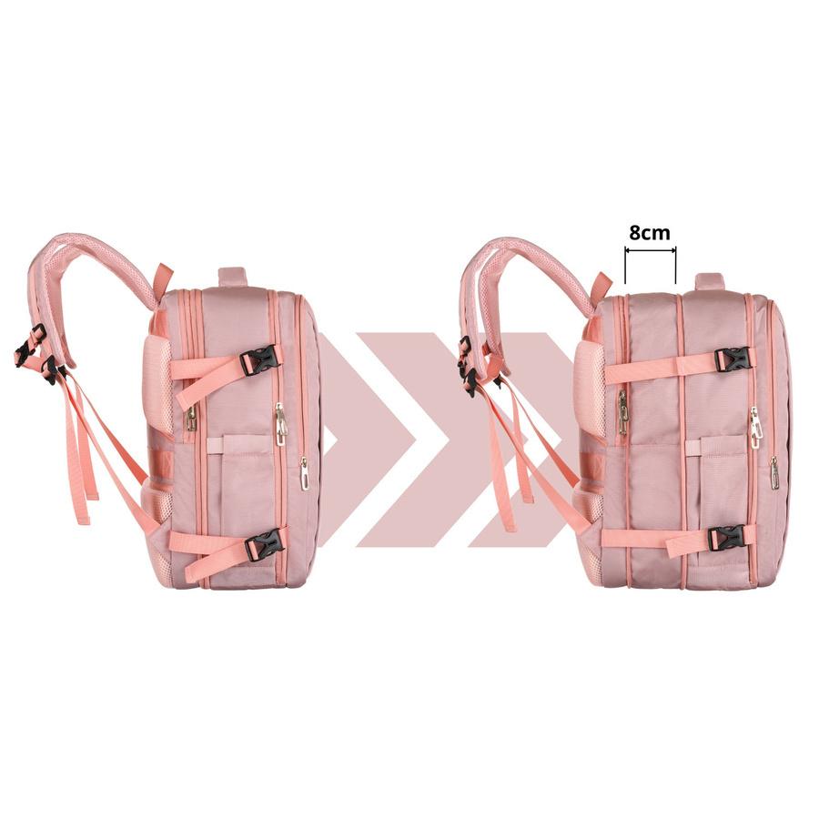 Backpack with a Laptop Compartment Made of Cordura In Pink, Hung On Adjustable Straps - Peterson