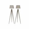 Floor Lamp - Retro Sixties - Tripod Base - Set of 2 - Cream Metal 60W