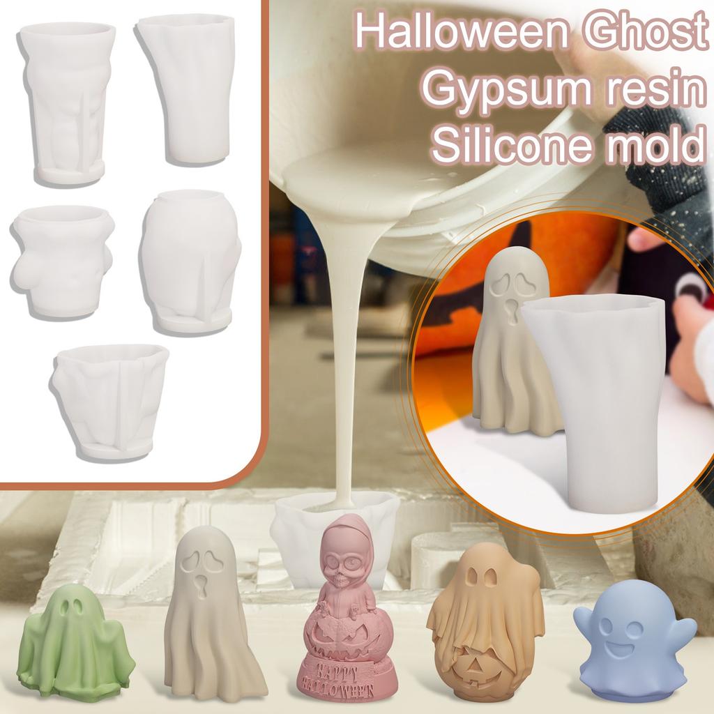 Day Of The Dead Funny Pumpkin Candle Mold Diy Pumpkin  Plaster Resin Halloween Silicone Mold