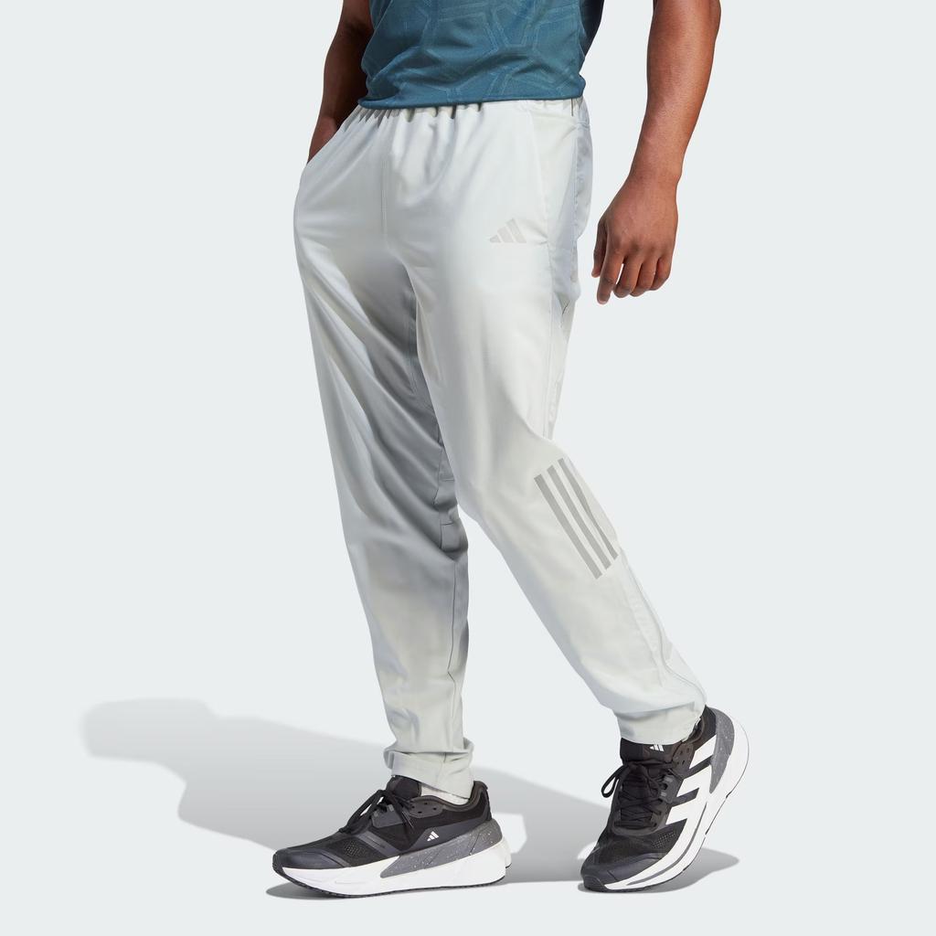 Adidas Own The Run Woven Astro Pants Three Stripe Logo Print Tapered Knit Sports Pants Men Pants Silver-Gray IK5702