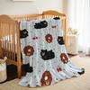 Black Bear Donuts Ultra Soft Sherpa Fleece Blanket Fluffy Warm Halloween Cozy Throw For Sofa Couch Bedroom Gift All Season