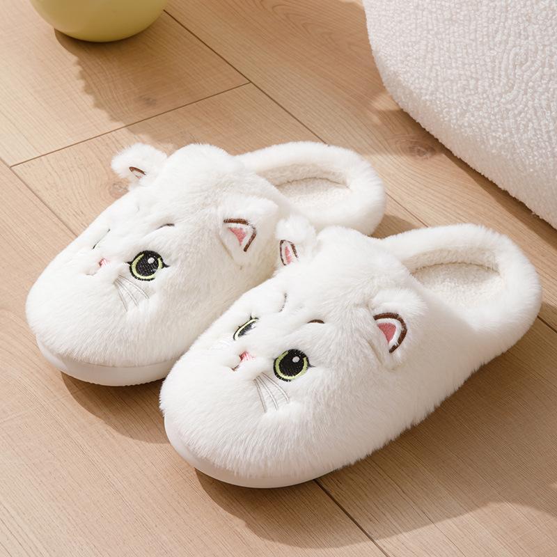 New Cat Cotton Slippers Autumn and Winter Cute Cartoon Student Dormitory Indoor and Outdoor Warm Fluff Drag Couple