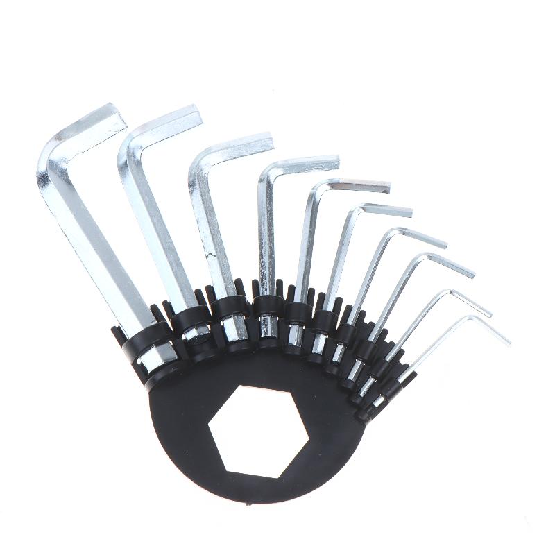 10 Piece Metric Hex Key Set Hardened Steel Foldable Storage Ring For Home Repair Bike Maintenance Assembly