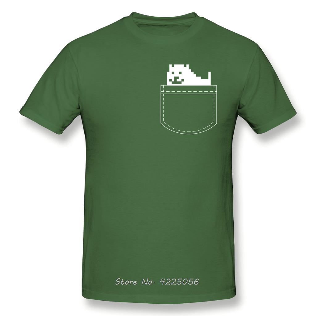 Undertale Dog Pocket T Shirt Popular Men's Short Sleeve Men White Printed Tshirt Summer TShirt Cotton Tops